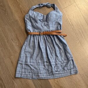 B. Smart halter dress with belt. Size: 12. Gently Used.